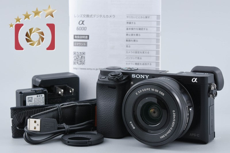 Sony α6000 ILCE-6000 Black 24.3 MP 16-50 Lens [Japanese Language Only]