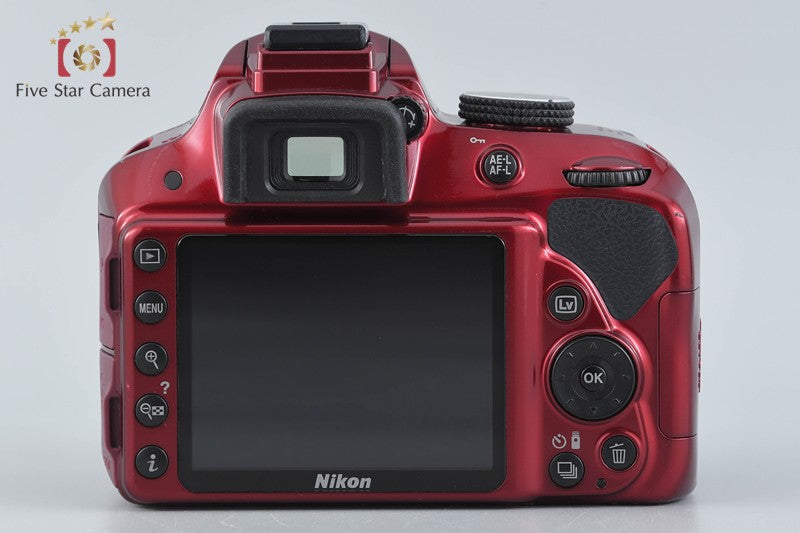 "Shutter count 5,637" Nikon D3300 Red 24.2 MP DSLR Camera Body