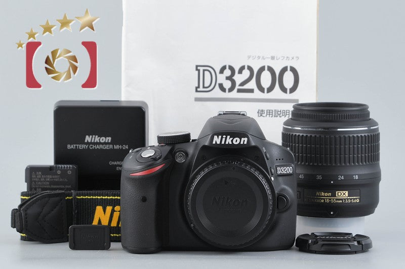 "Shutter count 523" Nikon D3200 Black 24.2 MP DSLR 18-55 VR Lens