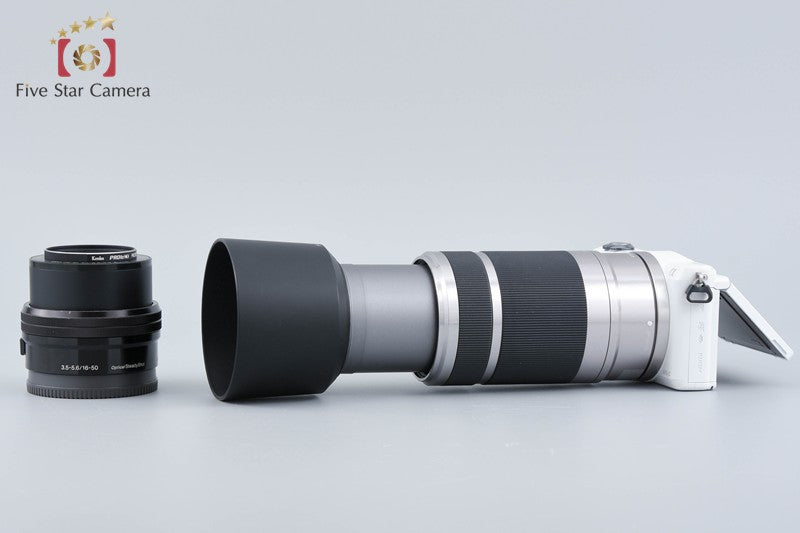 Sony Alpha a5000 ILCE-5000 White 20.1 MP 16-50 55-210 [Multiple Languages]