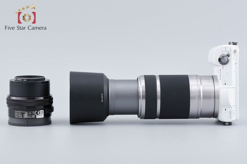 Sony Alpha a5000 ILCE-5000 White 20.1 MP 16-50 55-210 [Multiple Languages]