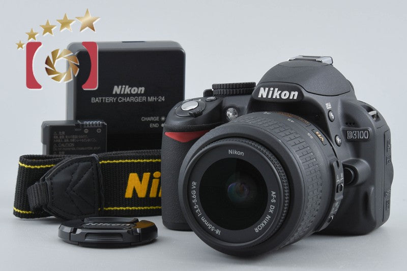 "Shutter count 61" Nikon D3100 Black 14.2 MP Digital SLR Camera 18-55 VR Lens