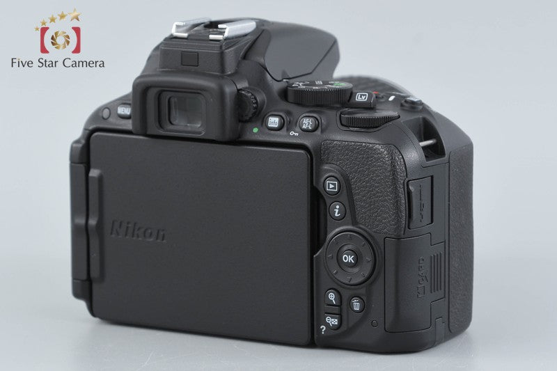 "Count 3,451" Nikon D5500 Black 24.2 MP DSLR Camera 18-55 55-300 VR Lenses