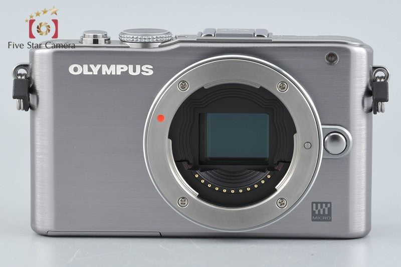 "Shutter count 2,861" Olympus PEN Lite E-PL3 Silver 12.3 MP 14-42 40-150 Lenses