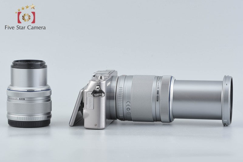 "Shutter count 2,861" Olympus PEN Lite E-PL3 Silver 12.3 MP 14-42 40-150 Lenses