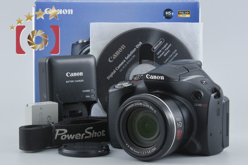 Canon PowerShot SX40 HS Black 12.1 MP Digital Camera w/ Box