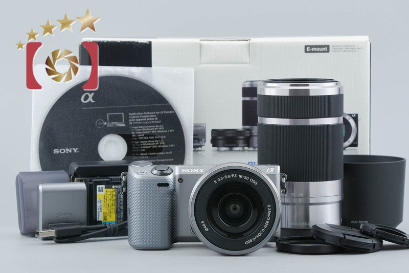 Sony α NEX-5T Silver 16.1 MP 16-50 55-210 Lenses w/ Box [Japanese Language Only]