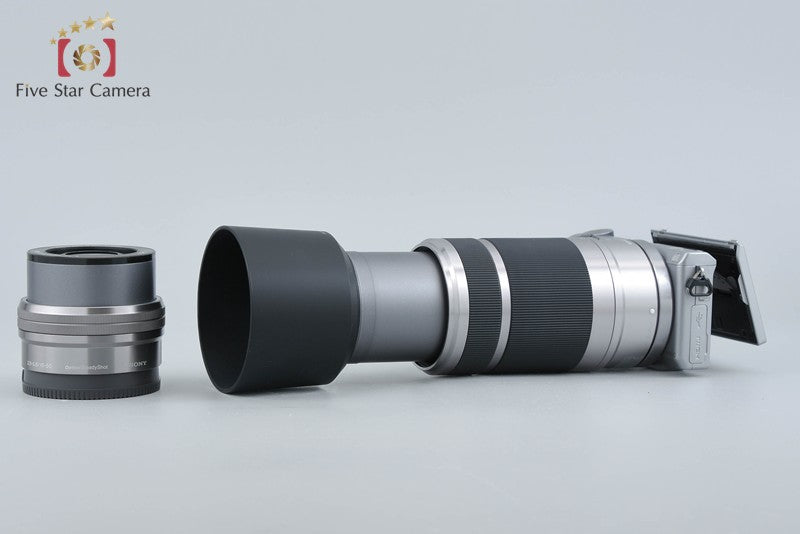 Sony α NEX-5T Silver 16.1 MP 16-50 55-210 Lenses w/ Box [Japanese Language Only]