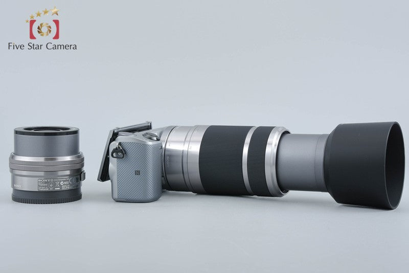 Sony α NEX-5T Silver 16.1 MP 16-50 55-210 Lenses w/ Box [Japanese Language Only]