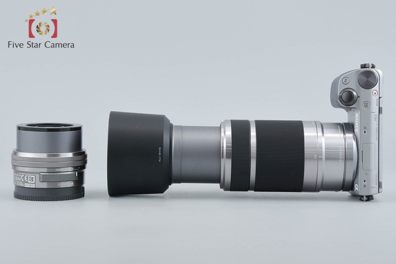 Sony α NEX-5T Silver 16.1 MP 16-50 55-210 Lenses w/ Box [Japanese Language Only]
