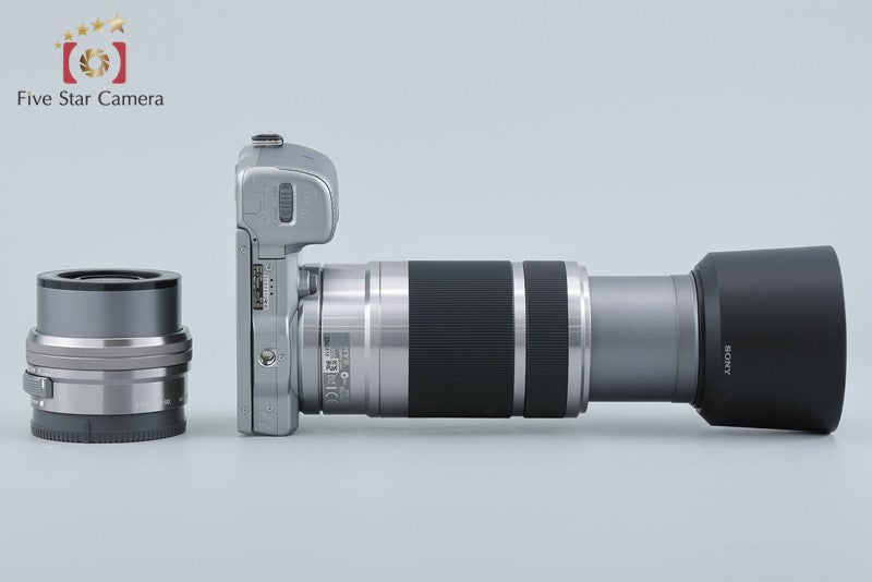 Sony α NEX-5T Silver 16.1 MP 16-50 55-210 Lenses w/ Box [Japanese Language Only]
