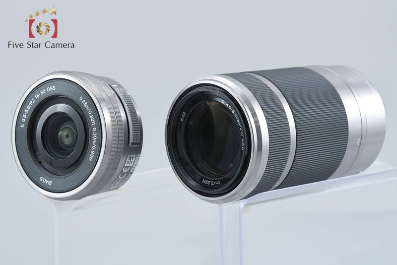 Sony α NEX-5T Silver 16.1 MP 16-50 55-210 Lenses w/ Box [Japanese Language Only]