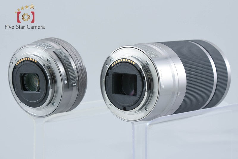 Sony α NEX-5T Silver 16.1 MP 16-50 55-210 Lenses w/ Box [Japanese Language Only]