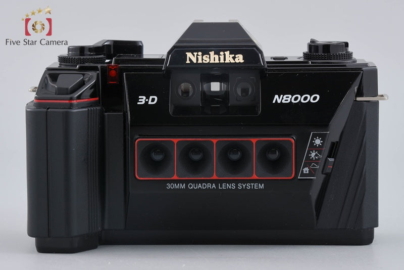 Nishika N8000 35mm Quadrascopic Stereo 3D Lenticular Camera + Twin Light 3010