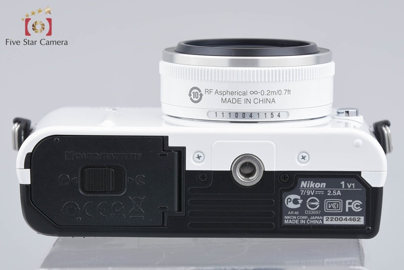 "Count 2,294" Nikon 1 V1 White 10.1 MP Digital SLR Camera 10mm Lens