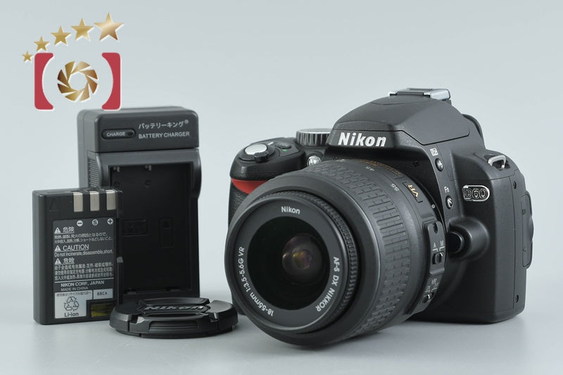 "Shutter count 1,242" Nikon D60 10.2 MP DSLR Camera 18-55 Lens