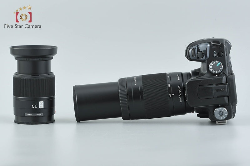 Sony α100 DSLR-A100W Black 10.2 MP 18-70 75-300 Lenses [Japanese Language Only]