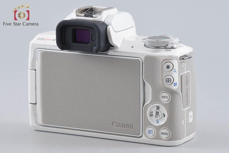 "Count 2,000" Canon EOS Kiss M / M50 White 24.0 MP 15-45 55-200 Lenses w/ Box