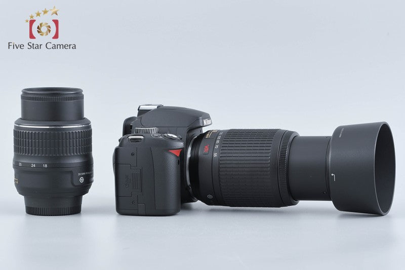 "Shutter count 2,901" Nikon D60 10.2 MP DSLR Camera 18-55 55-200 Lenses