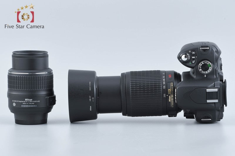 "Shutter count 2,901" Nikon D60 10.2 MP DSLR Camera 18-55 55-200 Lenses