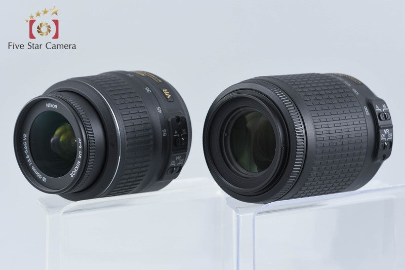 "Shutter count 2,901" Nikon D60 10.2 MP DSLR Camera 18-55 55-200 Lenses