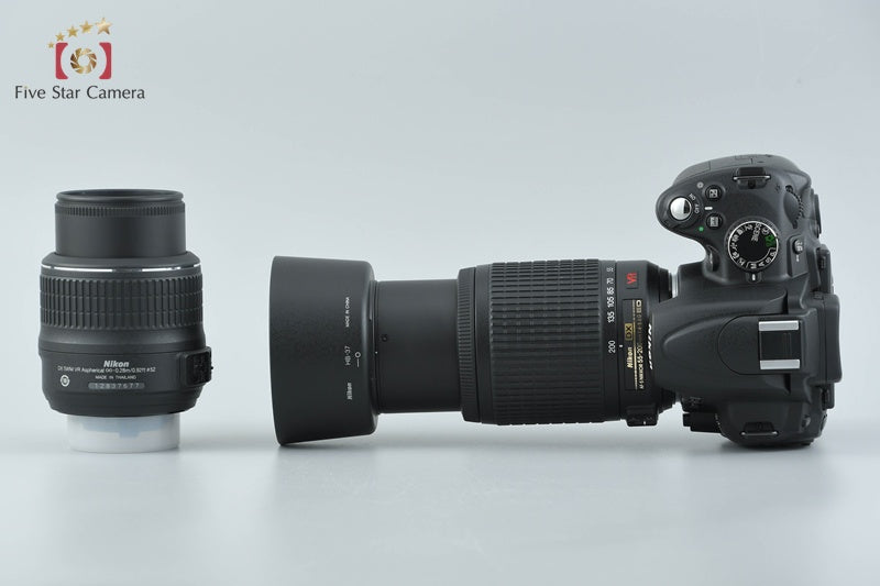 "Shutter count 2,292" Nikon D5000 12.3 MP DSLR Camera 18-55 55-200 VR Lenses