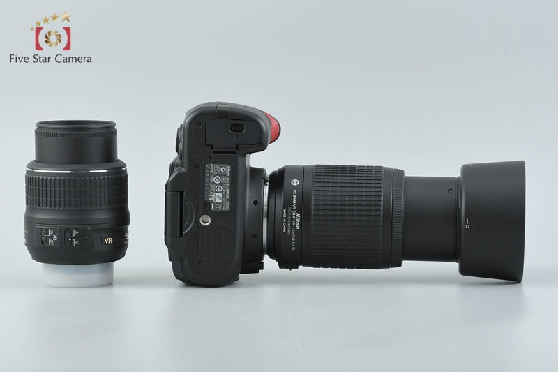 "Shutter count 2,292" Nikon D5000 12.3 MP DSLR Camera 18-55 55-200 VR Lenses