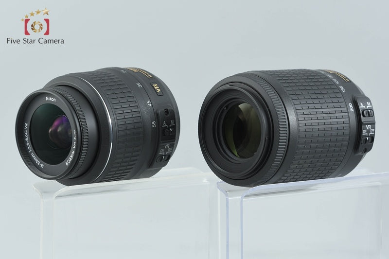 "Shutter count 2,292" Nikon D5000 12.3 MP DSLR Camera 18-55 55-200 VR Lenses