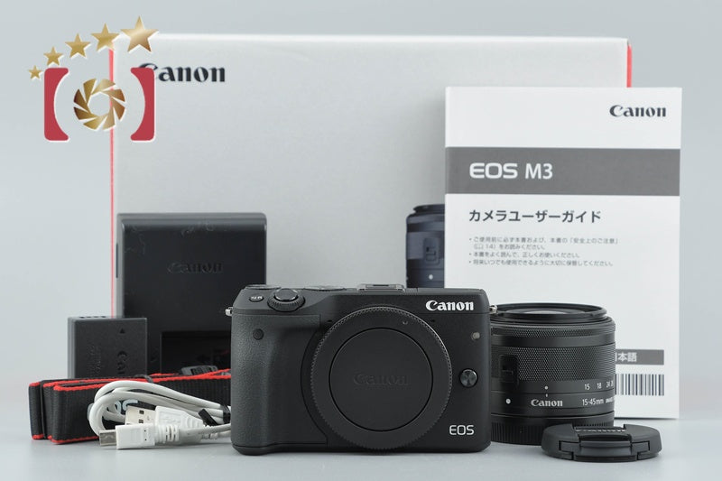 Canon EOS M3 Black 24.2 MP Digital Camera 15-45 Lens w/ Box