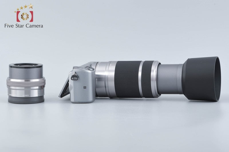 Sony α NEX-5T Silver 16.1 MP 16-50 55-210 Lenses w/ Box [Japanese Language Only]