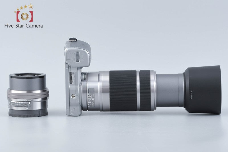 Sony α NEX-5T Silver 16.1 MP 16-50 55-210 Lenses w/ Box [Japanese Language Only]