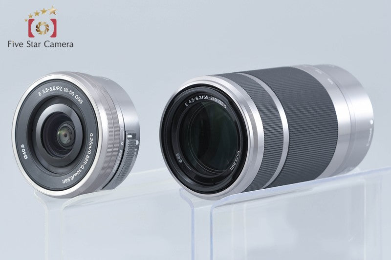 Sony α NEX-5T Silver 16.1 MP 16-50 55-210 Lenses w/ Box [Japanese Language Only]