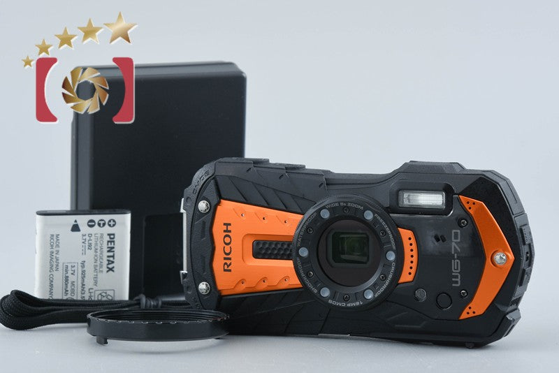 "Count 2,479" Ricoh PENTAX WG-70 Orange 16.0 MP Waterproof Action Camera
