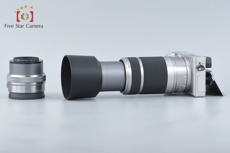 Sony Alpha α6000 ILCE-6000 Silver 16-50 55-210 Lenses [Multiple Languages]