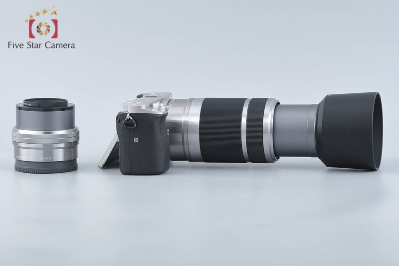 Sony Alpha α6000 ILCE-6000 Silver 16-50 55-210 Lenses [Multiple Languages]