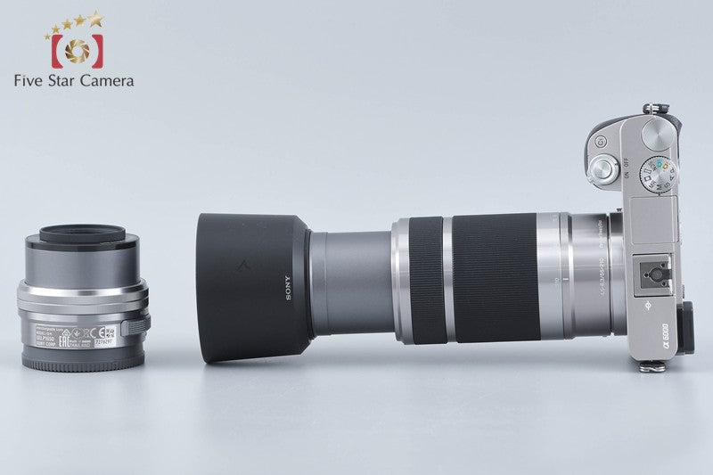 Sony Alpha α6000 ILCE-6000 Silver 16-50 55-210 Lenses [Multiple Languages]