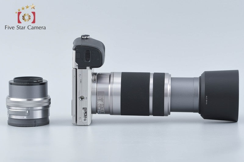 Sony Alpha α6000 ILCE-6000 Silver 16-50 55-210 Lenses [Multiple Languages]