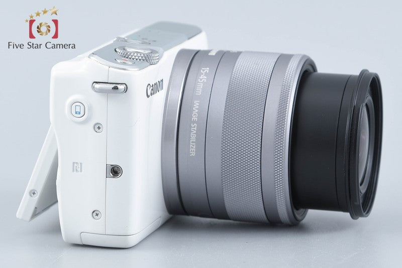 Canon EOS M10 White 18.0 MP Digital Mirrorless Camera 15-45 Lens