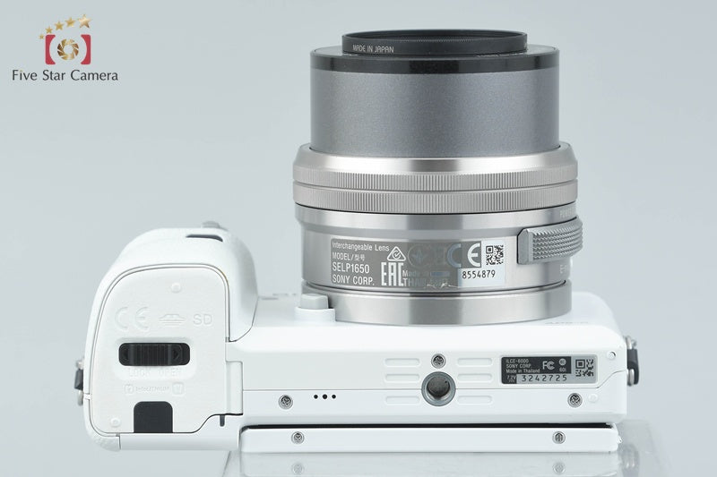 Sony Alpha α6000 ILCE-6000 White 24.3 MP 16-50 Lens [Multiple Languages]