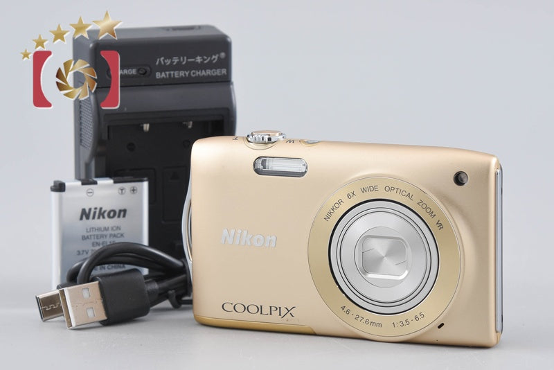 Nikon COOLPIX S3300 Sweet Gold 16.0 MP Digital Camera