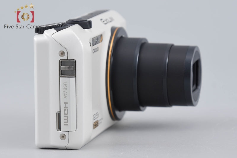 Casio HIGH SPEED EXILIM EX-ZR100 White 12.1 MP Digital Camera w/ Box