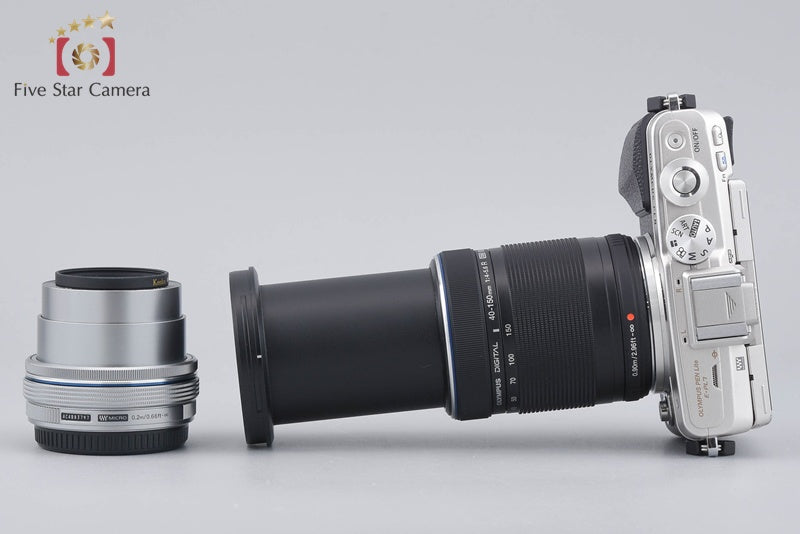 "Count 1,282" Olympus PEN Lite E-PL7 Silver 16.1MP EZ 14-42 40-150 Lenses w/ Box
