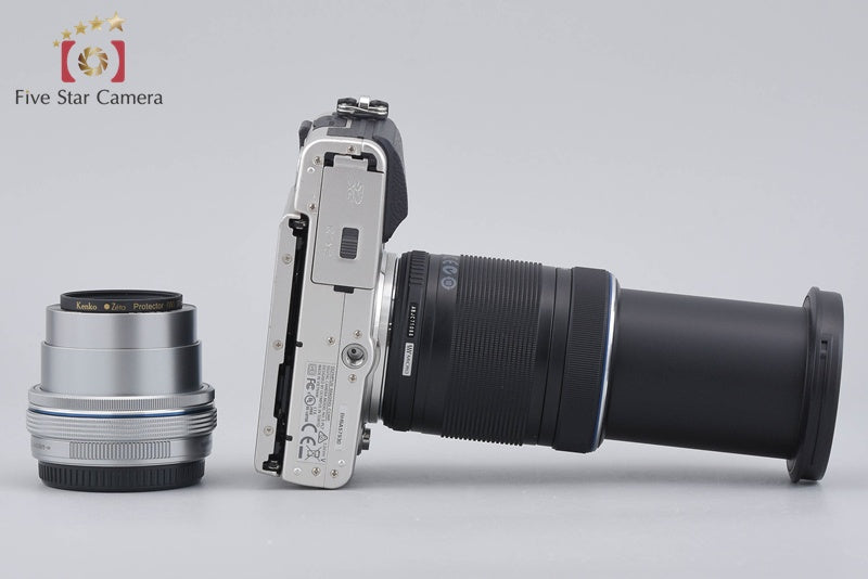 "Count 1,282" Olympus PEN Lite E-PL7 Silver 16.1MP EZ 14-42 40-150 Lenses w/ Box