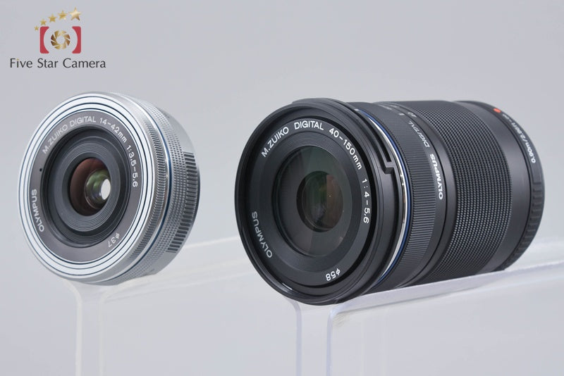 "Count 1,282" Olympus PEN Lite E-PL7 Silver 16.1MP EZ 14-42 40-150 Lenses w/ Box