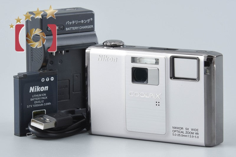 Nikon COOLPIX S1000pj Silver 12.1 MP Digital Camera