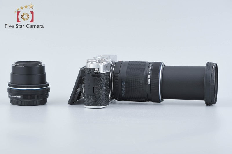 "Shutter count 2,077" Olympus PEN E-P7 Silver 20.3 MP EZ 14-42 40-150 Lenses
