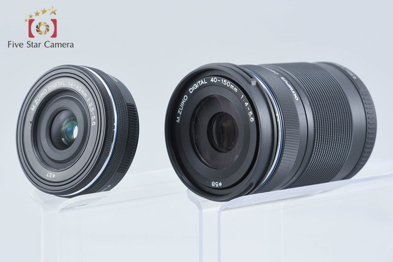 "Shutter count 2,077" Olympus PEN E-P7 Silver 20.3 MP EZ 14-42 40-150 Lenses