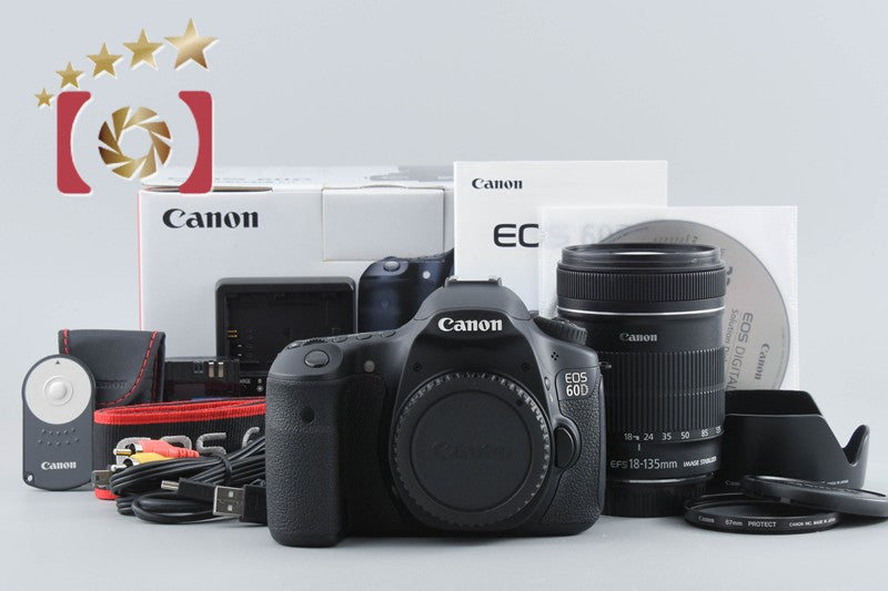 "Count 5,320" Canon EOS 60D 18.0 MP DSLR Camera EF-S 18-135 IS Lens w/ Box