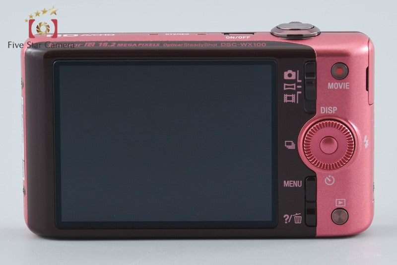 SONY Cyber-shot DSC-WX100 Pink 18.2 MP Digital Camera [Multiple Languages]