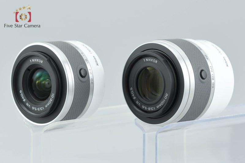 "Count 2,951" Nikon 1 J1 White 10.1 MP Digital Camera 10-30 30-110 Lenses